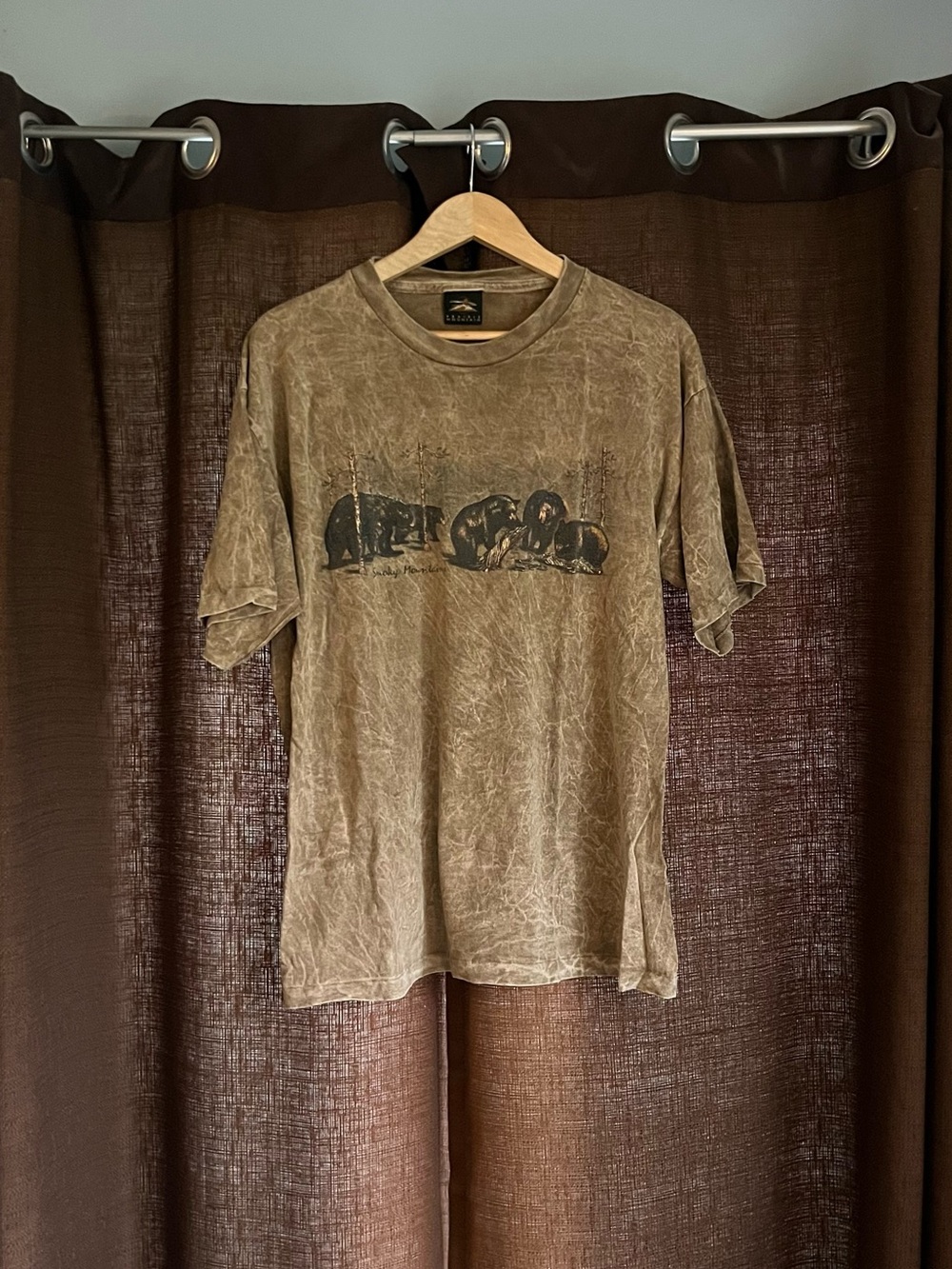 Men's Brown Distressed Graphic Tee - Short Sleeve